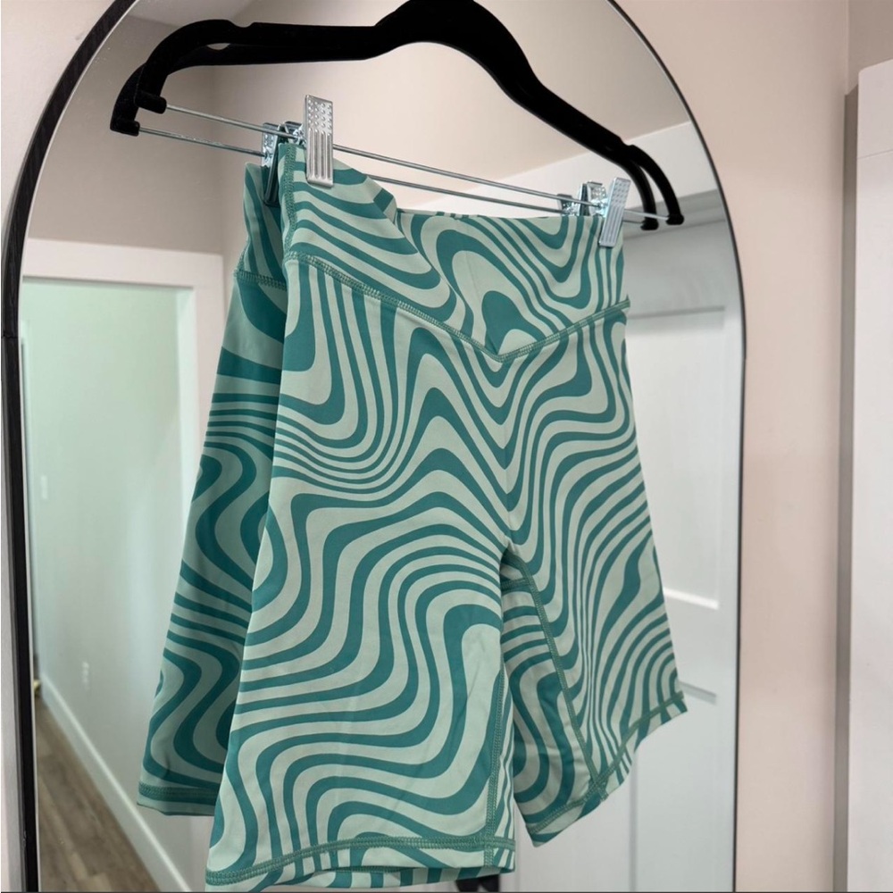 Balance Athletica Teal Wave-Print Skater Skirt